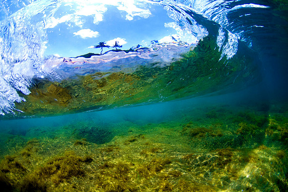 Underwater wave at Coral cove, Jupiter Fl