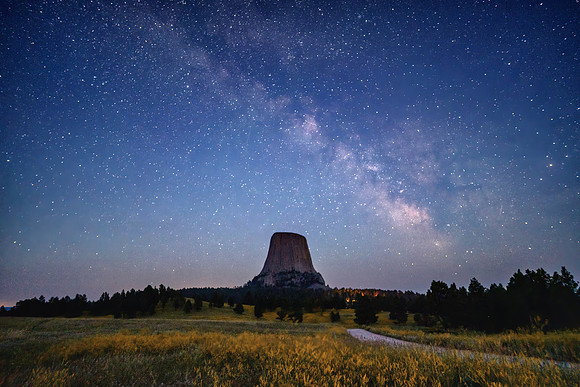 Milky Way Rising over Devils Tower Wyoming 8.23