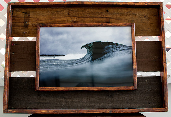 12x18 HD metal Print in custom reclaimed wood frame