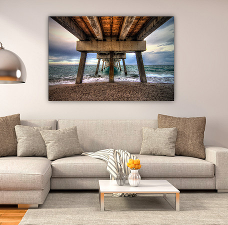 "UNDER THE PIER" JUNO BEACH 40X60 METAL PRINT