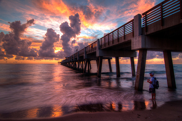 Fisherman sunrise at the Juno Pier, 2014
