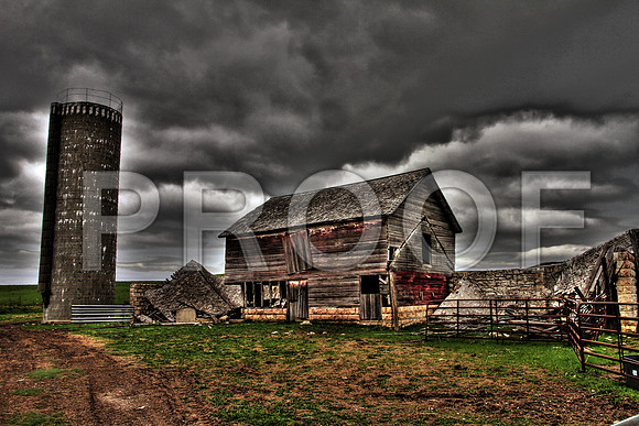 Old Barn with silo in the Kansas Flint Hills 5-14-11